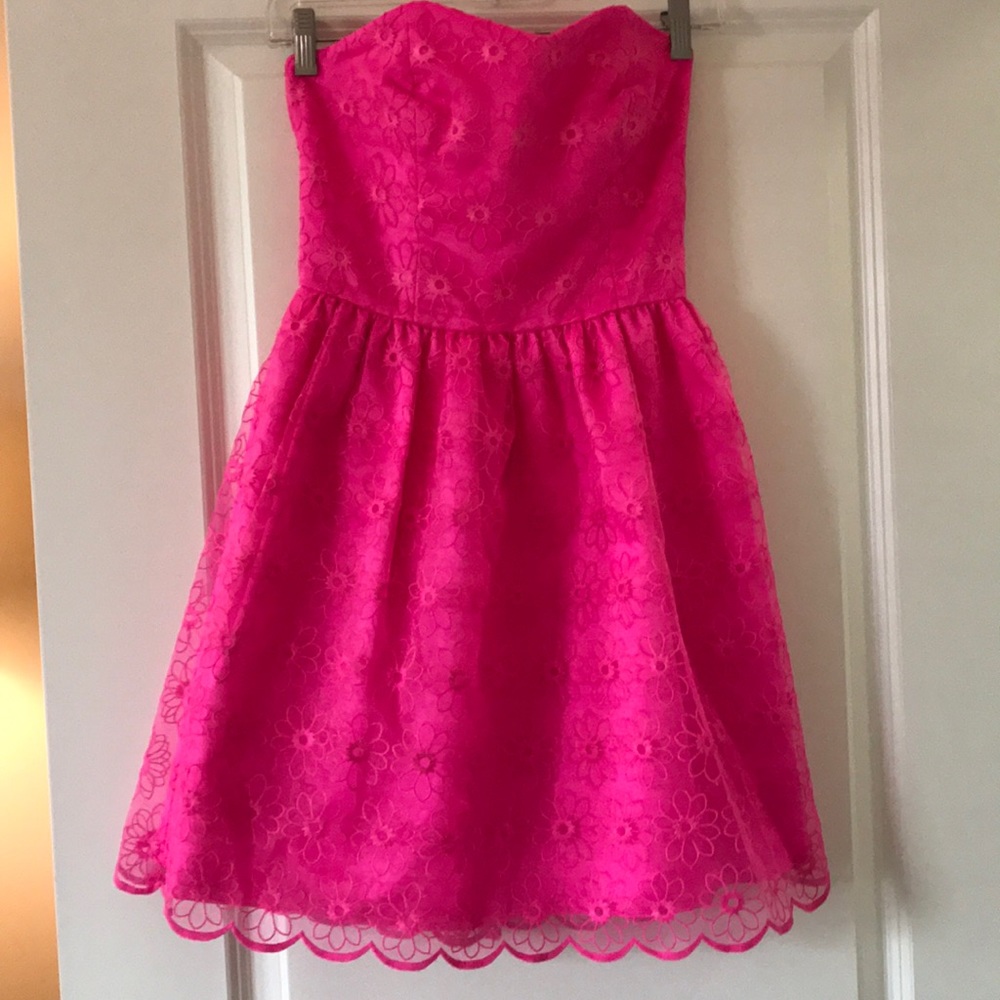 Hot Pink Lilly Pulitzer Sz 2 Strapless Dress
